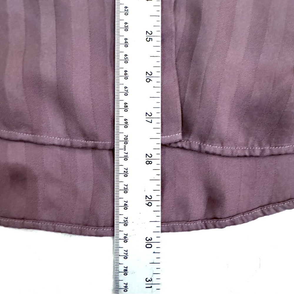 Cloth & Stone Anthropologie Mauve Grace Sateen Striped Button down XL - Picture 7 of 9
